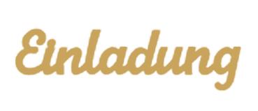 Klebeschrift "Einladung" gold glänzend 40 Stück - 4,5x1cm