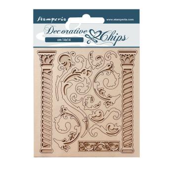 Stamperia - Holzteile 14x14 cm "Columns" Decorative Chips