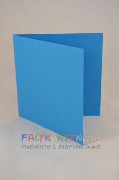 Doppelkarte - Faltkarte 10x10cm, 240g/m² in pazifikblau