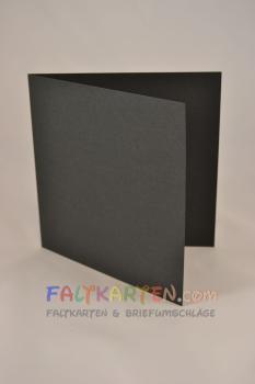 Doppelkarte - Faltkarte 10x10cm, 240g/m² in schwarz