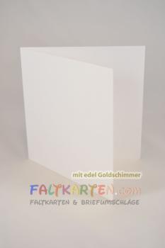 Doppelkarte - Faltkarte 10x10cm, 250g/m² in metallic-perlweiss