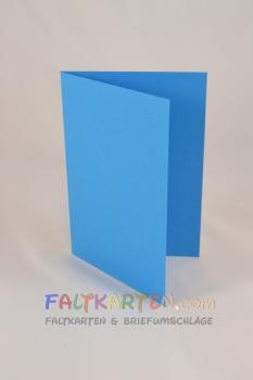 Doppelkarte - Faltkarte 240g/m² DIN B6 in pazifikblau