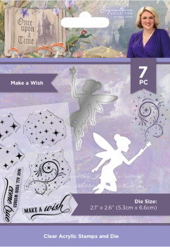 Crafters Companion - Stempelset & Stanzschablone "Make a Wish " Stamp & Dies