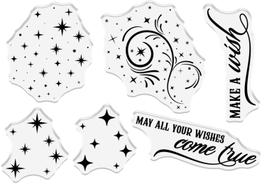 Crafters Companion - Stempelset & Stanzschablone "Make a Wish " Stamp & Dies