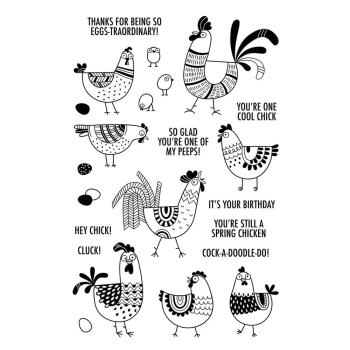 Spellbinders - Stempelset "Spring Chicken" Clear Stamps Ranger by Simon Hurley 