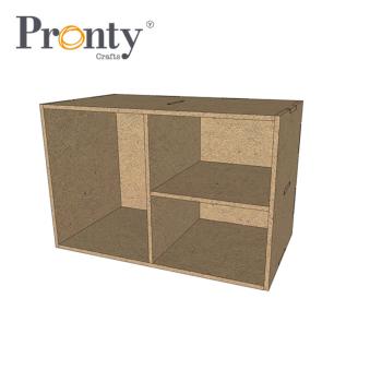Pronty Crafts - MDF Organizer Grundbox mit 3 Fächern "Half Box Three Boxes"