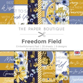 The Paper Boutique - Designpapier "Freedom Field" Embellishment Pad 8x8 Inch - 30 Bogen