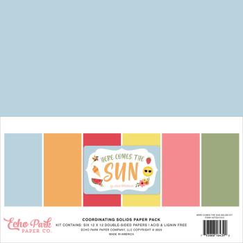 Echo Park - Cardstock "Here Comes The Sun" Coordinating Solids Paper 12x12 Inch - Bogen 