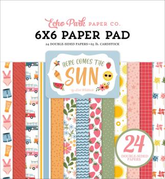Echo Park - Designpapier "Here Comes The Sun" Paper Pack 6x6 Inch - Bogen