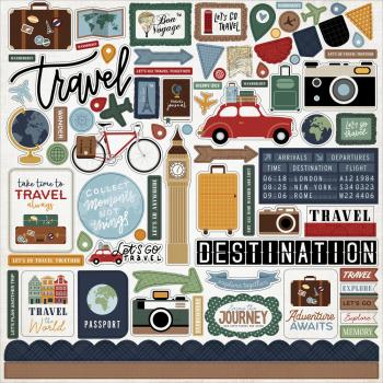 Echo Park - Aufkleber "Let's Go Travel Element" Element Sticker 