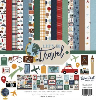 Echo Park - Designpapier "Let's Go Travel" Collection Kit 12x12 Inch - 12 Bogen