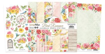 ScrapBoys - Designpapier "Bird Romance" Paper Pack 12x12 Inch - 12 Bogen