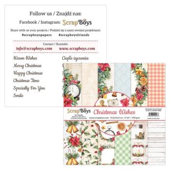 ScrapBoys - Designpapier "Christmas Wishes" Paper Pack 6x6 Inch - 24 Bogen