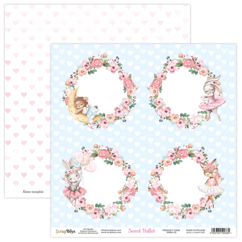 ScrapBoys - Designpapier "Sweet Ballet" Paper Pack 8x8 Inch - 12 Bogen