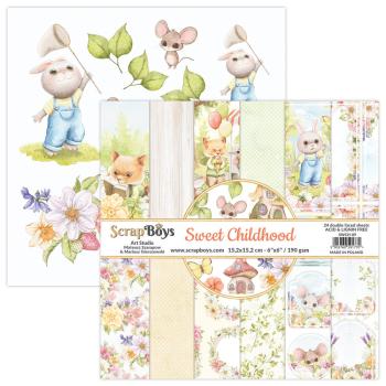 ScrapBoys - Designpapier "Sweet Childhood" Paper Pack 6x6 Inch - 24 Bogen