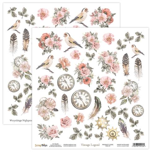 ScrapBoys - Designpapier "Vintage Legend" Paper Pack 12x12 Inch - 12 Bogen