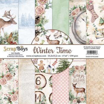 ScrapBoys - Designpapier "Winter Time" Paper Pack 6x6 Inch - 24 Bogen