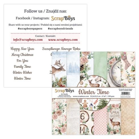 ScrapBoys - Designpapier "Winter Time" Paper Pack 6x6 Inch - 24 Bogen