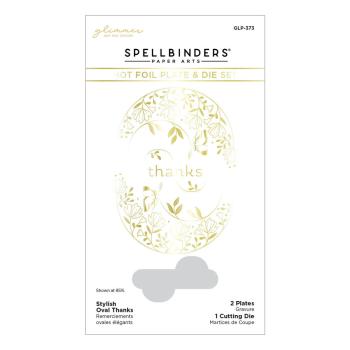 Spellbinders - Glimmer Hot Foil Plate "Stylish Oval Thanks"