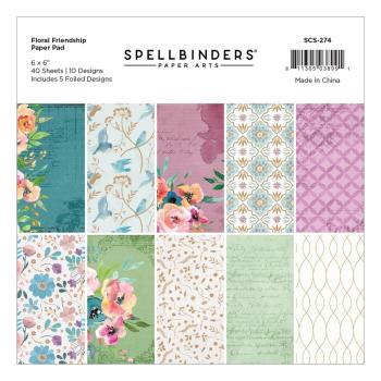 Spellbinders - Designpapier "Floral Friendship" Paper Pack 6x6 Inch - 24 Bogen