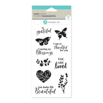 Hampton Art - Stempelset "Butterflies and Sentiments" Clear Stamps