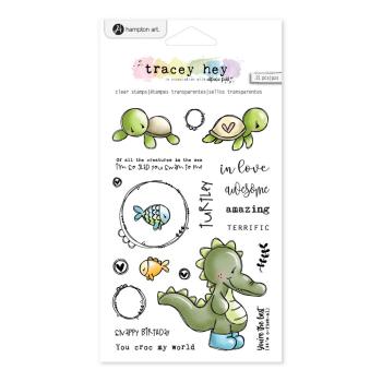 Hampton Art - Stempelset by Tracey Hey "Croc My World" Clear Stamps