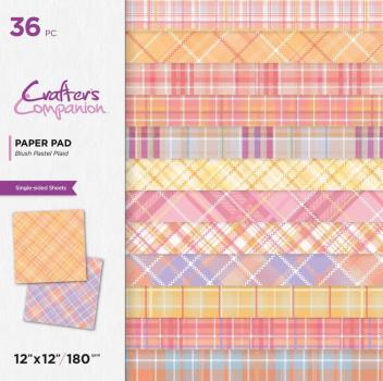 Crafters Companion - Designpapier "Blush Pastel Plaid" Paper Pack 12x12 Inch - 36 Bogen
