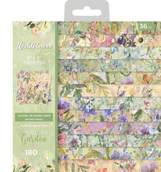 Crafters Companion - Designpapier "Wildflower" Paper Pack 6x6 Inch - 36 Bogen