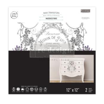 Re-Design with Prima - Transfer Aufkleber 12x12 Inch "Maison De Paris" Decor Transfer 2 Bogen 