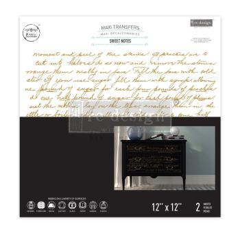Re-Design with Prima - Transfer Aufkleber 12x12 Inch "Sweet Notes" Decor Transfer 2 Bogen 