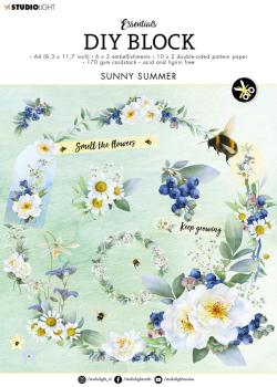 Studio Light - Designpapier - Stanzteile "Sunny Summer " DIY Block A4 - 32 Bogen