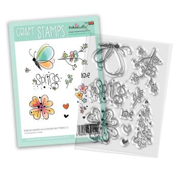 Polkadoodles - Stempelset "Hearts and Flowers Butterfly 2" Clear Stamps