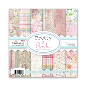 Polkadoodles - Designpapier "Pretty & Pink" Paper Pack 6x6 Inch - 24 Bogen