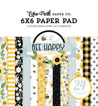 Echo Park - Designpapier "Bee Happy" Paper Pack 6x6 Inch - 24 Bogen