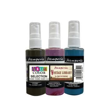 Stamperia "Vintage Library" Aquacolor Paint Kit 3x60 ml