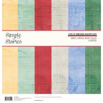 Simple Stories - Basic Kit "Vintage Berry Fields" Designpapier 12x12 Inch 6 Bogen
