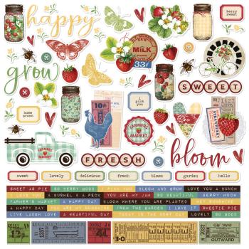 Simple Stories - Aufkleber "Simple Vintage Berry Fields" Cardstock Sticker 
