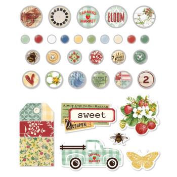 Preview: Simple Stories - Decorative Brads "Simple Vintage Berry Fields" 