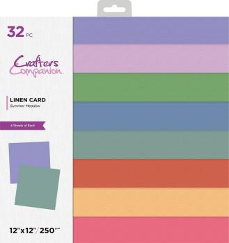 Crafters Companion - Luxury Linen 12x12 Inch "Summer Meadow" 32 Bogen 