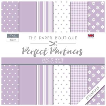 The Paper Boutique - Designpapier "Lilac & White" Perfect Partners 8x8 Inch