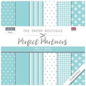 The Paper Boutique - Designpapier "Mint & White" Perfect Partners 8x8 Inch