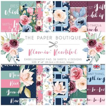 The Paper Boutique - Designpapier "Bloomin Beautiful" Embellishment Pad 8x8 Inch - 36 Bogen