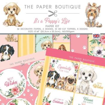 The Paper Boutique - Designpapier "It's a Puppy's Life" Paper Kit 8x8 Inch - 36 Bogen