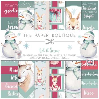 The Paper Boutique - Designpapier "Let it Snow" Embellishment Pad 8x8 Inch - 36 Bogen