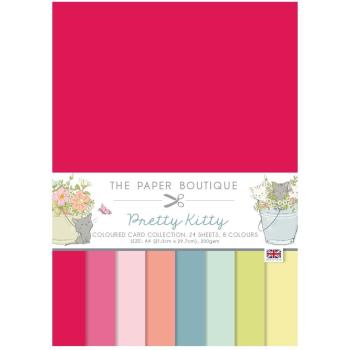 The Paper Boutique - Cardstock "Pretty Kitty" Colour Card Collection A4 - 24 Bogen