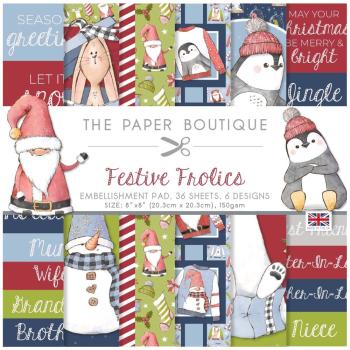 The Paper Boutique - Designpapier "Festive Frolics" Embellishment Pad 8x8 Inch - 36 Bogen