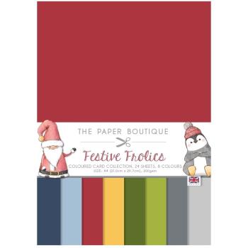 The Paper Boutique - Cardstock "Festive Frolics" Colour Card Collection A4 - 24 Bogen