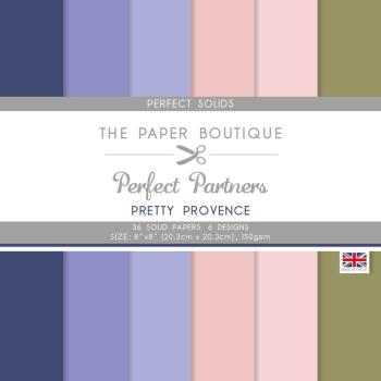 The Paper Boutique - Cardstock "Pretty Provence" Solid Papers 8x8 Inch - 36 Bogen