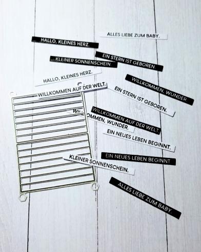 Preview: Kulricke Stempelset "Zum Baby Label" A7 Clear Stamp