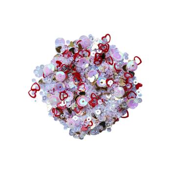 Dress My Craft - Pailetten - Streuteile "Red Hearts" Sequins Mix 25g